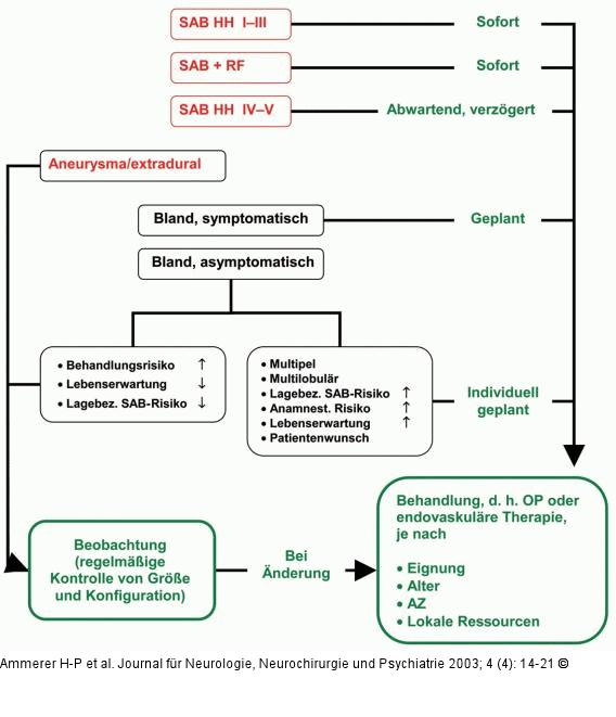Intrakranielles Aneurysma - Therapieempfehlung