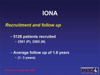Abbildung 10: IONA - recruitment and follow up
