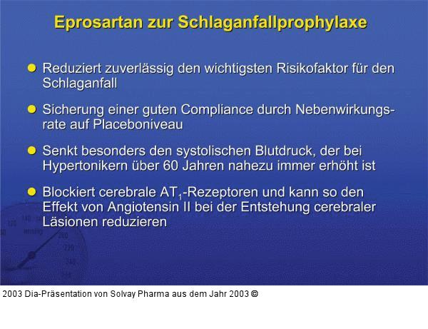 Eprosartan zur Schlaganfallprophylaxe