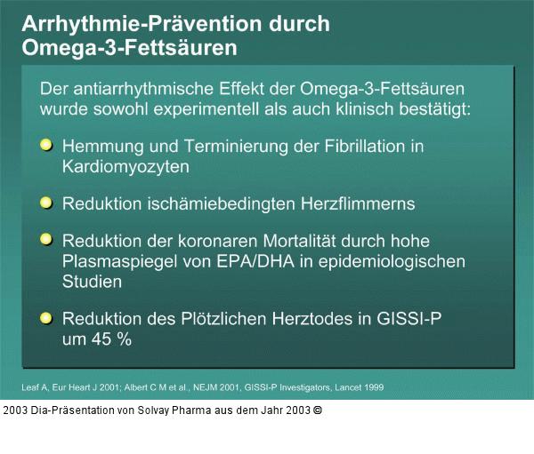 Arrhythmie-Prävention durch Omega-3-Fettsäuren