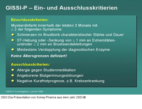 GISSI-P – Ein- und Ausschlusskritierien