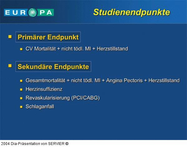 EUROPA-Studie - Endpunkte