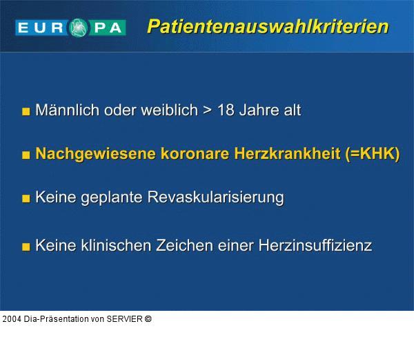 EUROPA-Studie - Patientenauswahl