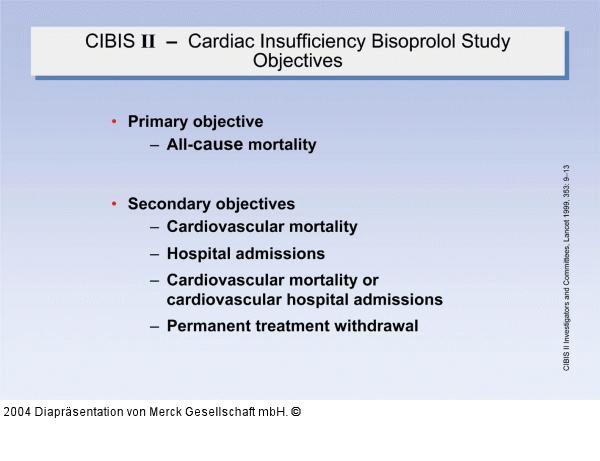 CIBIS II - Cardiac Insufficiency Bisoprolol Study - Objectives