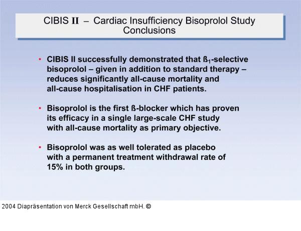 CIBIS II - Cardiac Insufficiency Bisoprolol Study - Conclusions