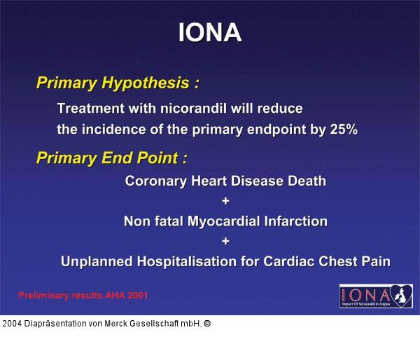 IONA - primary hypothesis - primary end point