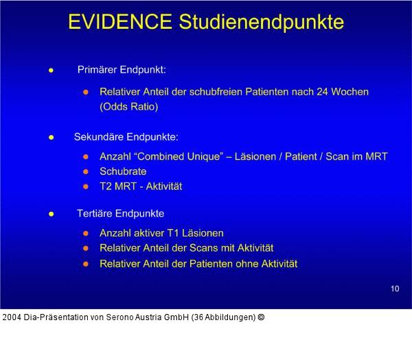 EVIDENCE - Studienendpunkte
