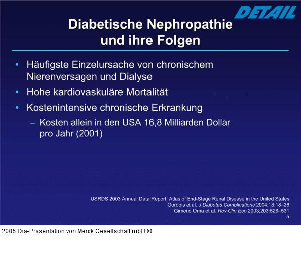 Diabetische Nephropathie - Folgen