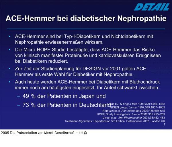 Diabetische Nephropathie - ACE-Hemmer