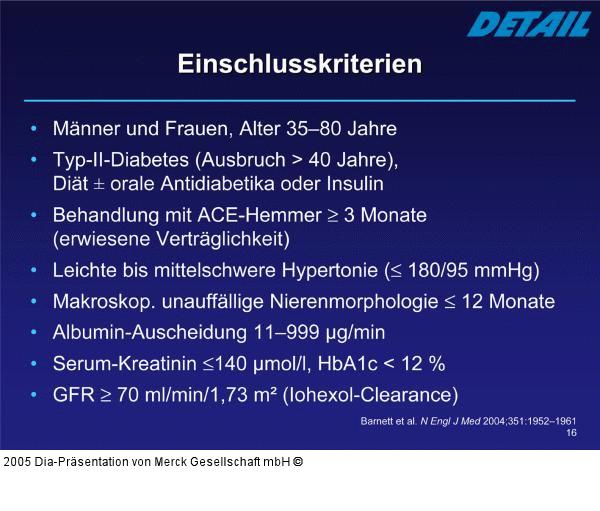 DETAIL-Studie - Einschlußkriterien