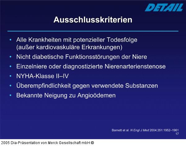 DETAIL-Studie - Auschlußkriterien
