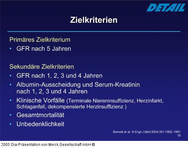 DETAIL-Studie - Zielkriterien