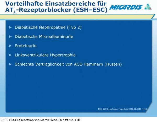 Angiotensin-I-Rezeptorblocker - Einsatzbereich