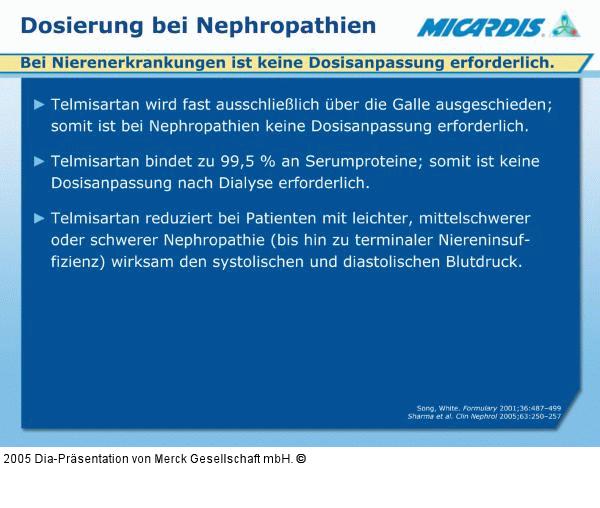 Dosierung - Nephropathien