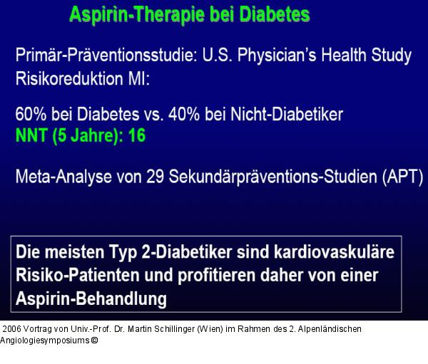 Diabetes mellitus - Aspirintherapie