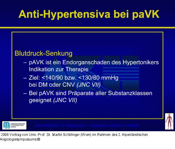 Antihypertensiva - PAVK