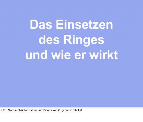 Das Einsetzen des Ringes und wie er wirkt