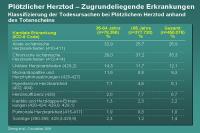 Abbildung 6: Plötzlicher Herztod – Zugrundeliegende Erkrankungen - Klassifizierung der Todesursachen bei Plötzlichem Herztod anhand des Totenscheins