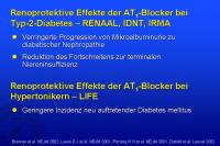 Abbildung 57: Renoprotektive Effekte der AT1-Blocker bei Typ-2-Diabetes – RENAAL, IDNT, IRMA
