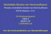 Abbildung 1: Mortalitätsstudien bei Herzinsuffizienz