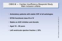 Abbildung 3: CIBIS II - Cardiac Insufficiency Bisoprolol Study - Main inclusion criteria