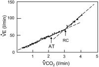 Abbildung 2: Anaerobic threshold - Respiratory compensation point