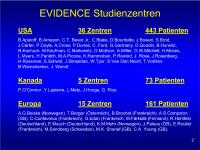 Abbildung 2: EVIDENCE-Studienzentren