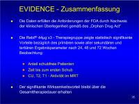 Abbildung 35: EVIDENCE  - Zusammenfassung